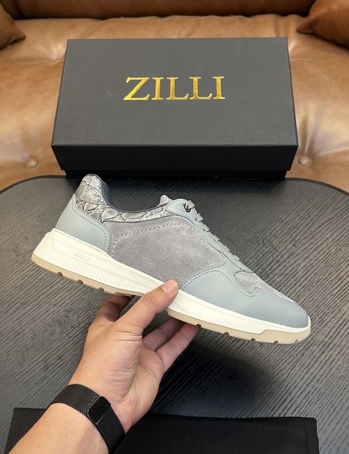 Zilli Grained Calfskin Handmade Casual Shoes