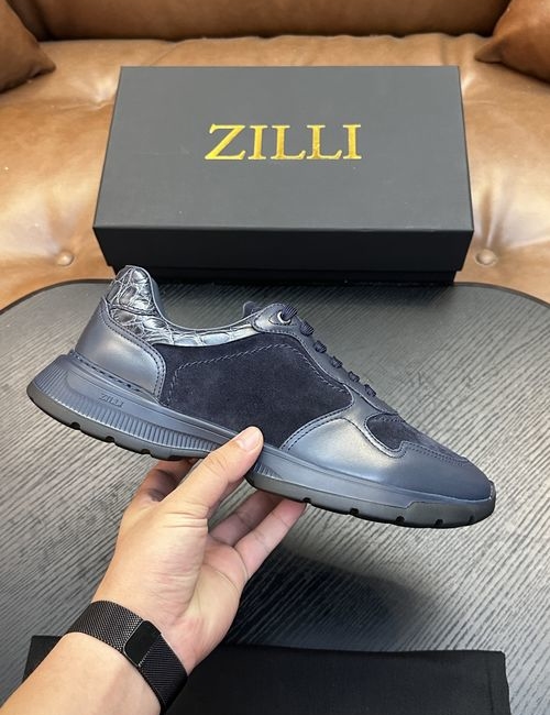 Zilli Grained Calfskin Handmade Casual Shoes