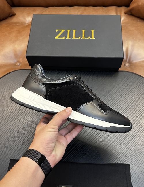 Zilli Grained Calfskin Handmade Casual Shoes