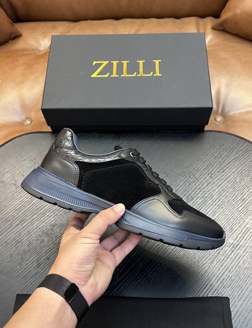 Zilli Grained Calfskin Handmade Casual Shoes