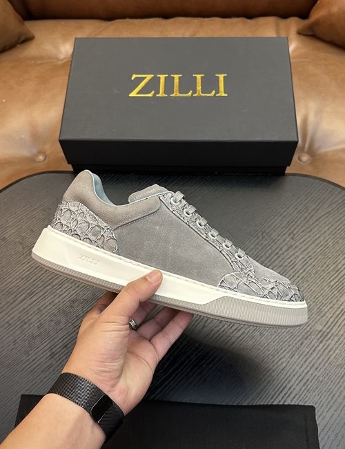 Zilli Grained Calfskin Handmade Casual Shoes