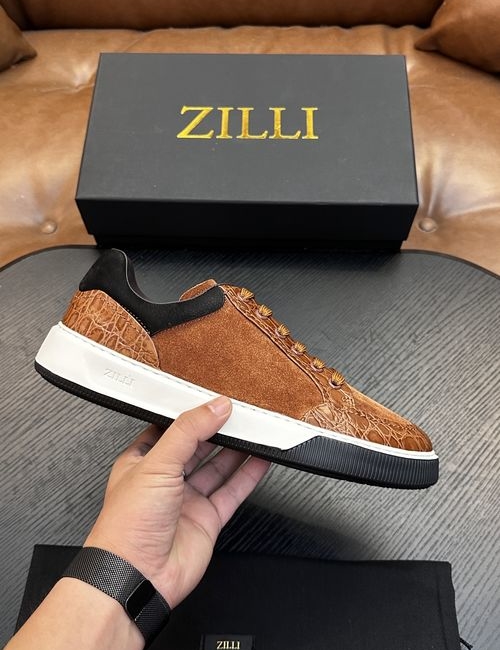 Zilli Grained Calfskin Handmade Casual Shoes