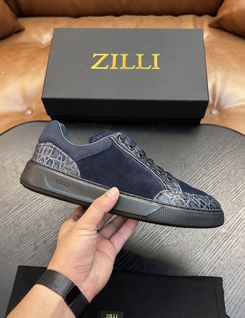 Zilli Grained Calfskin Handmade Casual Shoes