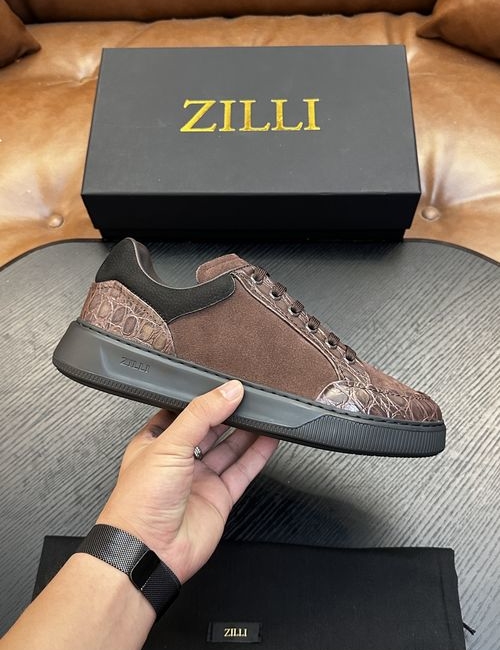 Zilli Grained Calfskin Handmade Casual Shoes