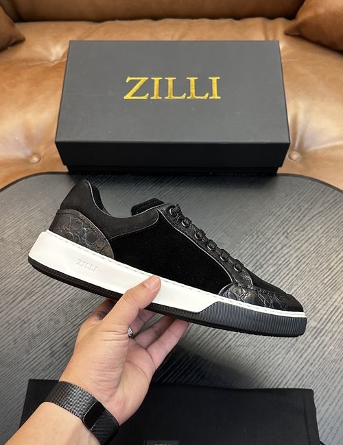 Zilli Grained Calfskin Handmade Casual Shoes