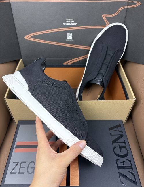 Zegna Premium Leather Slip-On Casual Shoes