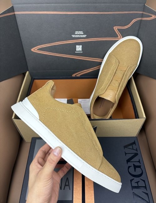 Zegna Premium Leather Slip-On Casual Shoes