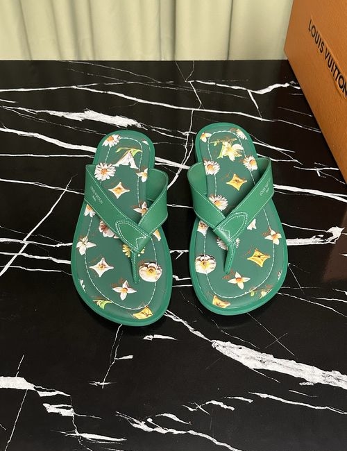 Louis Vuitton LV Cowhide Logo Printed Comfort Slides