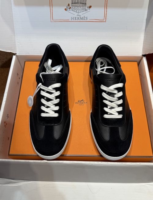 Hermes Bouning Suede Calfskin Sneakers With Rubber Sole