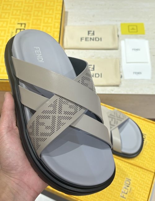 Fendi Beach Sandals With Laser-Cut FF Pattern