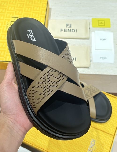 Fendi Beach Sandals With Laser-Cut FF Pattern