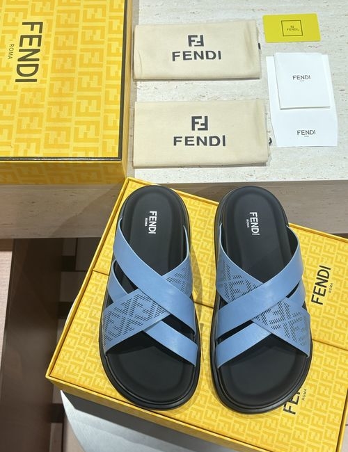 Fendi Beach Sandals With Laser-Cut FF Pattern