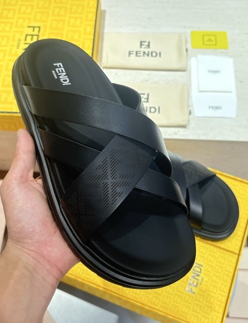 Fendi Beach Sandals With Laser-Cut FF Pattern