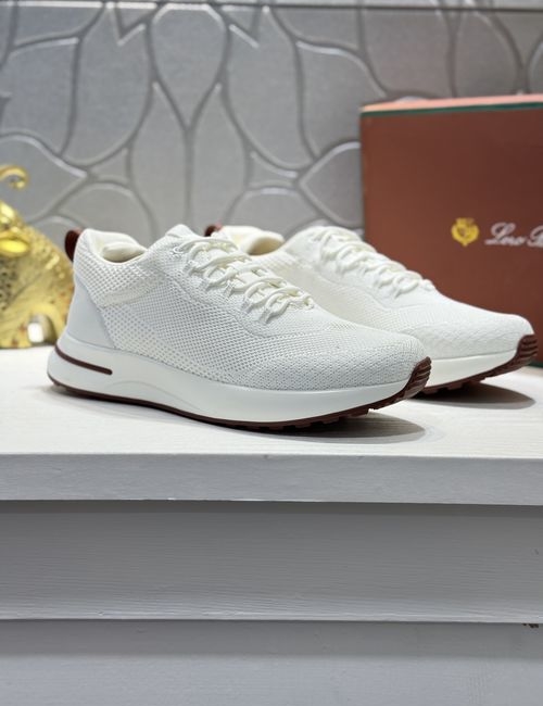 Loro Piana LP Lace-up Flyknit Leather Casual Shoes