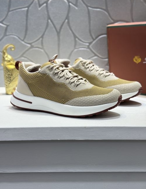 Loro Piana LP Lace-up Flyknit Leather Casual Shoes