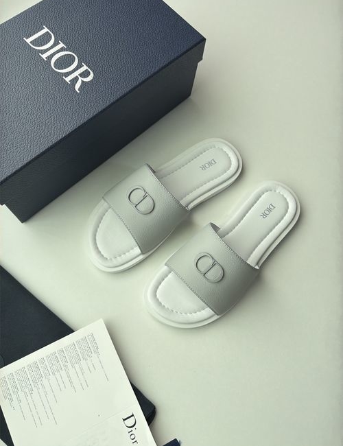 Christian Dior CD CD Logo Slides Wide Strap Minimalist Footwear