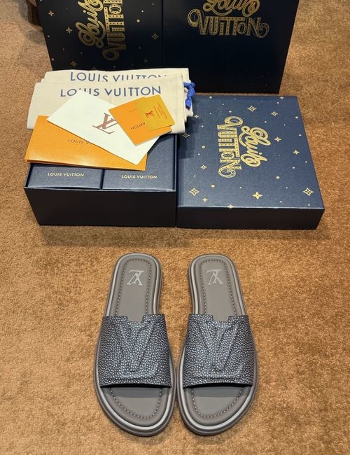 Louis Vuitton LV Waterfront Monogram Rubber Slides