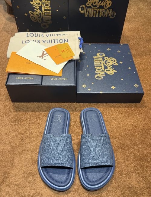 Louis Vuitton LV Waterfront Monogram Rubber Slides