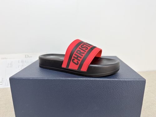 Christian Dior CD Slides Top Layer Leather PU Sole
