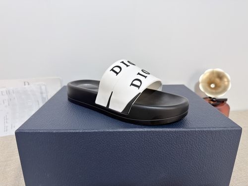 Christian Dior CD Slides Top Layer Leather PU Sole