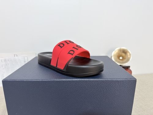 Christian Dior CD Slides Top Layer Leather PU Sole