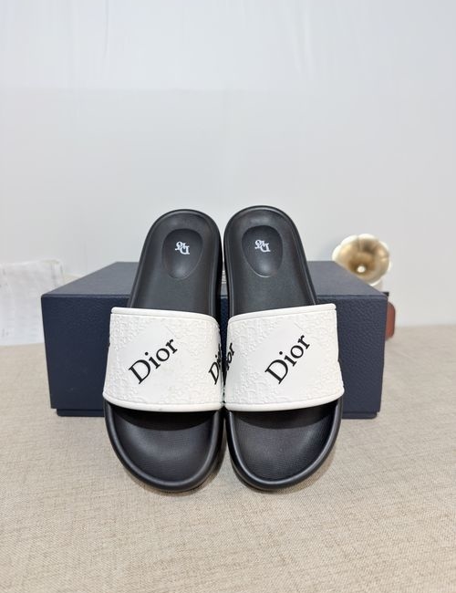 Christian Dior CD Slides Top Layer Leather PU Sole