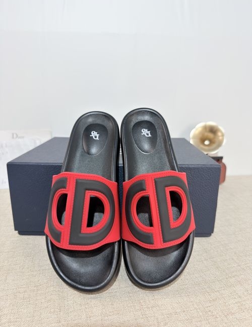 Christian Dior CD Slides Top Layer Leather PU Sole