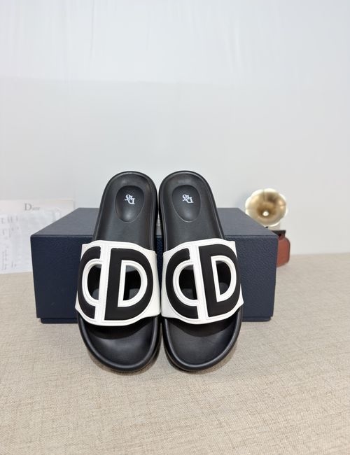 Christian Dior CD Slides Top Layer Leather PU Sole