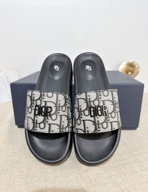 Christian Dior CD Slides Top Layer Leather PU Sole