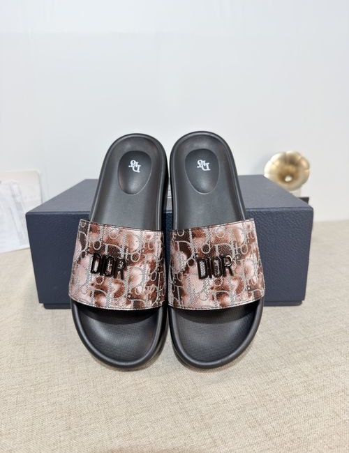 Christian Dior CD Slides Top Layer Leather PU Sole