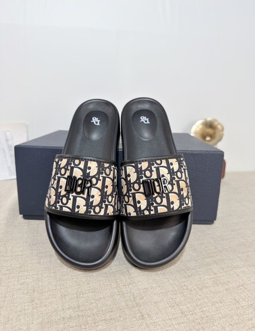 Christian Dior CD Slides Top Layer Leather PU Sole