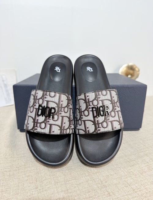 Christian Dior CD Slides Top Layer Leather PU Sole