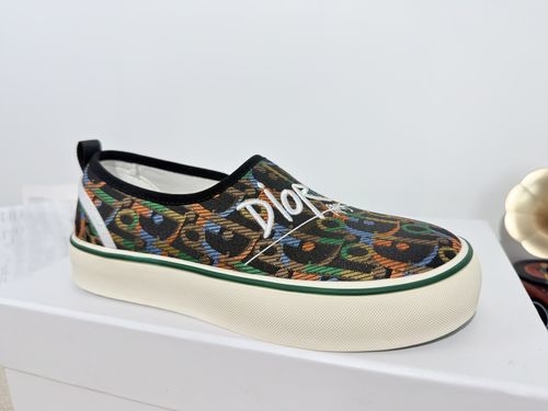 Christian Dior CD Slip-on Sneakers Embroidered Craft Classic Design