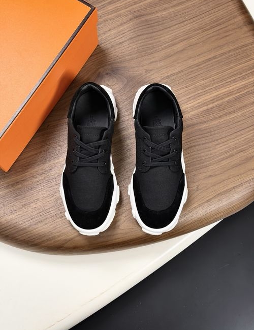 Hermes Suede Canvas Casual Sneakers