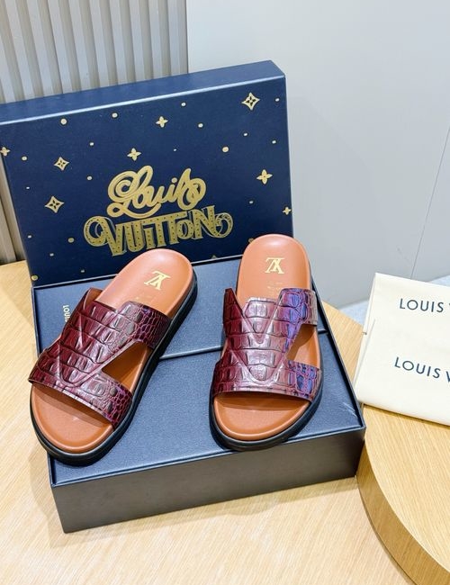 Louis Vuitton LV OASIS Suede Leather Monogram Slides