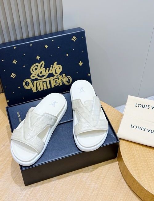 Louis Vuitton LV OASIS Suede Leather Monogram Slides