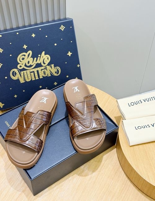Louis Vuitton LV OASIS Suede Leather Monogram Slides