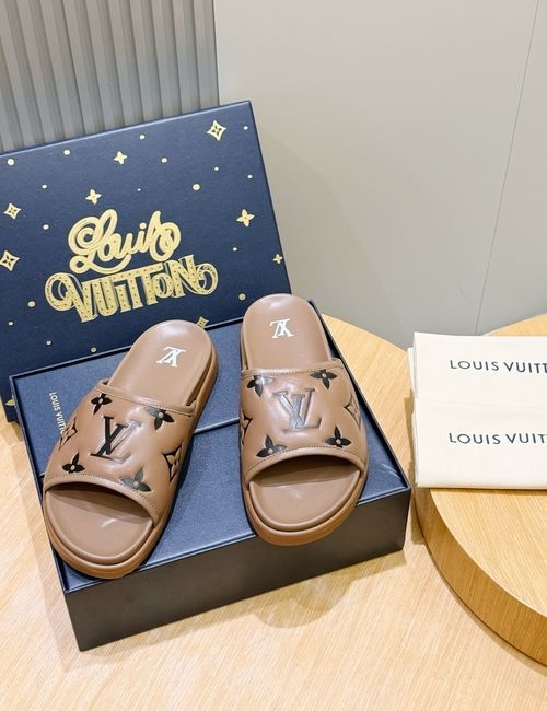 Louis Vuitton LV OASIS Suede Leather Monogram Slides