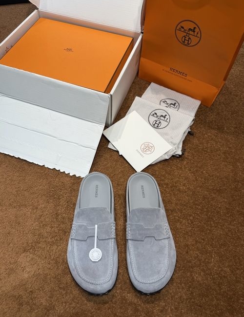 Hermes Freesstyle Half Slippers Cowhide Shoes