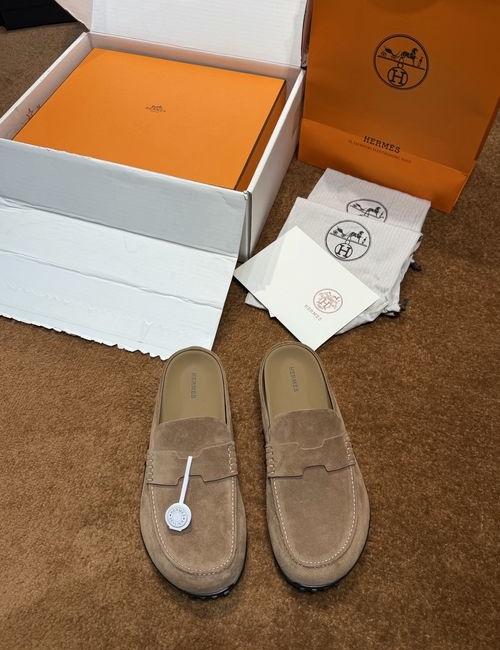 Hermes Freesstyle Half Slippers Cowhide Shoes