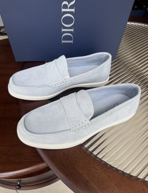 Christian Dior CD Casual Leather Shoes Stitched Detail Rubber Outsole Cowhide Lining
