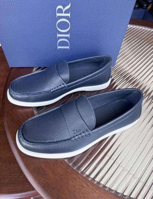 Christian Dior CD Casual Leather Shoes Stitched Detail Rubber Outsole Cowhide Lining