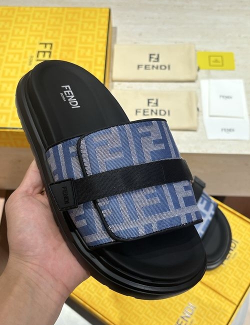 Fendi FF Jacquard Fabric Hook-loop Upper Shoes