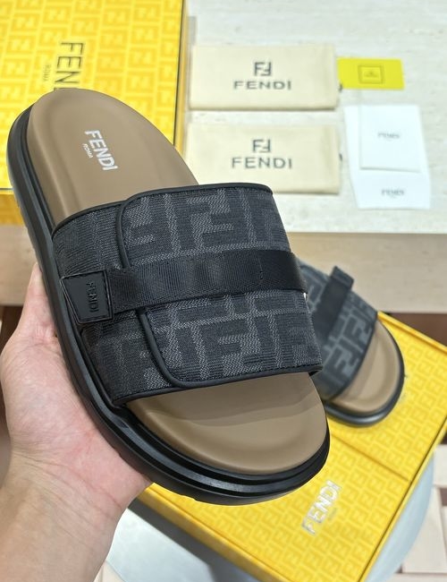 Fendi FF Jacquard Fabric Hook-loop Upper Shoes