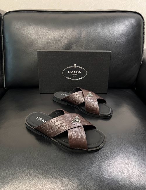 Prada Slides Premium Cowhide Upper Soft Insole Comfortable