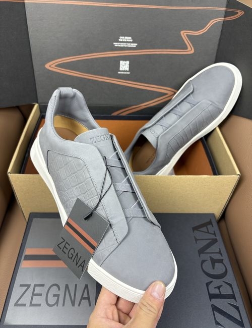Zegna Cowhide Low-top Slip-on Casual Shoes