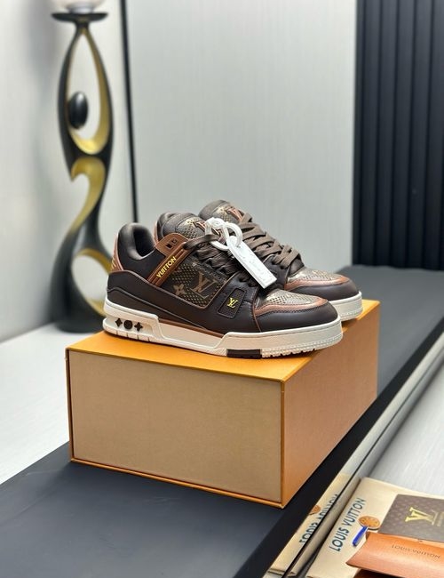 Louis Vuitton LV Trainer Sneakers Suede Damier Pattern Shoes