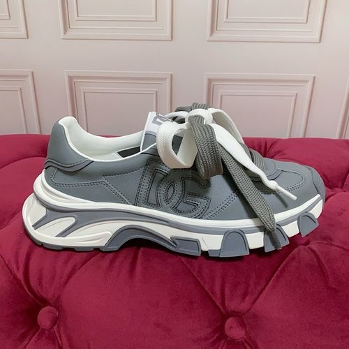 Dolce & Gabbana DG Silk Cowhide Suede Sneakers Logo Accent
