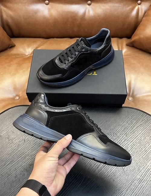 Zilli Grained Calfskin Handmade Casual Shoes