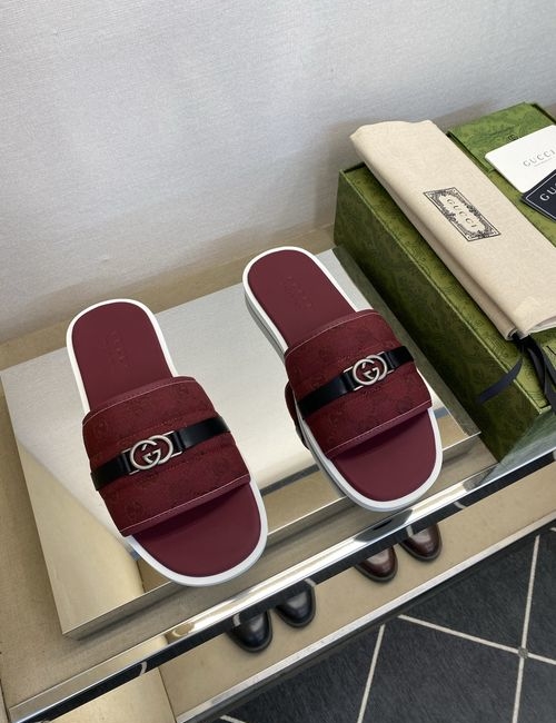 Gucci GG Embroidered Canvas Casual Slides
